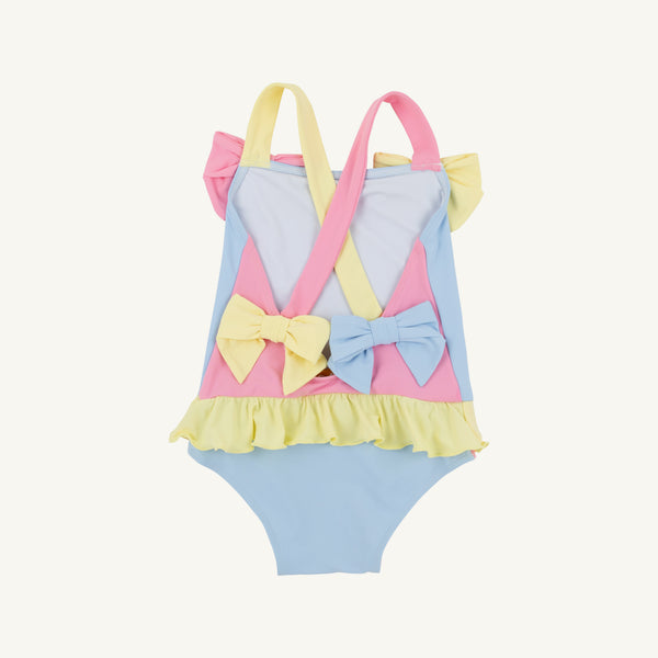 Taylor Bay Bathing Suit - Beale Street Blue, Hamptons Hot Pink, Lake Worth Yellow & Worth Avenue White