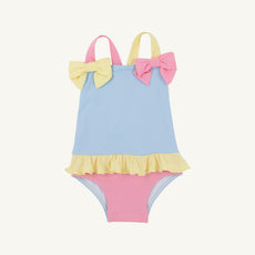 Taylor Bay Bathing Suit - Beale Street Blue, Hamptons Hot Pink, Lake Worth Yellow & Worth Avenue White