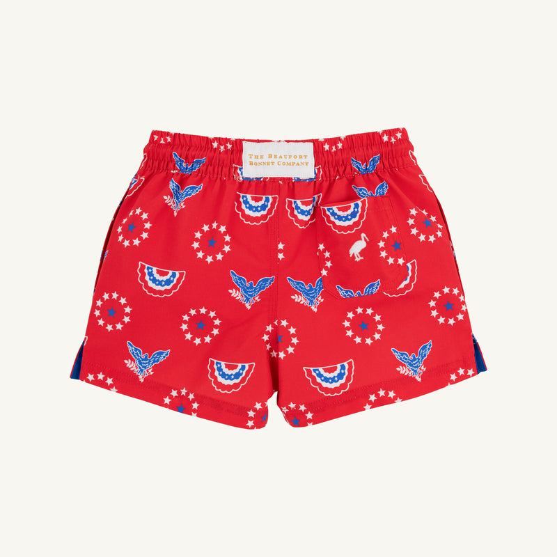Tortola Trunks - Star Spangled Swag with Worth Avenue White