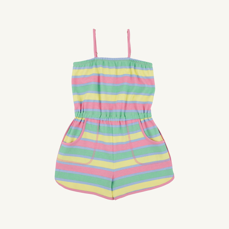 Townley T Romper - Samford Stripe (Hamptons Hot Pink) with Worth Avenue White