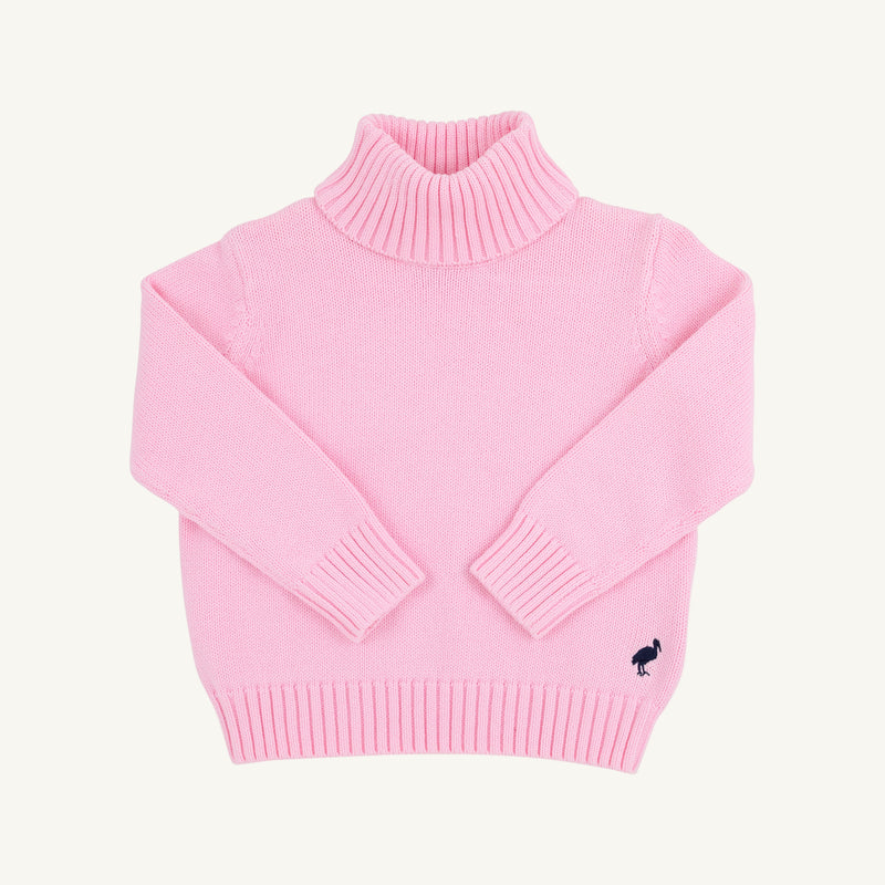Townsend Turtleneck Sweater - Pier Party Pink with Nantucket Navy Stork