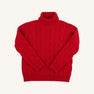 Townsend Turtleneck Sweater - Richmond Red with Tonal Stork