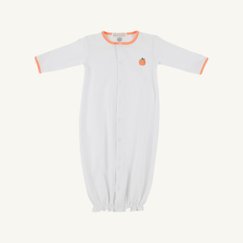 Twinkle Twinkle 2 in 1 - Worth Avenue White with Seashore Sherbet Pumpkin Embroidery