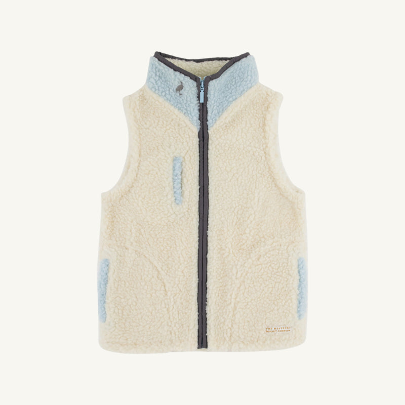 Van Camp Vest - Palmetto Pearl Sherpa with Buckhead Blue & Grantley Gray Stork