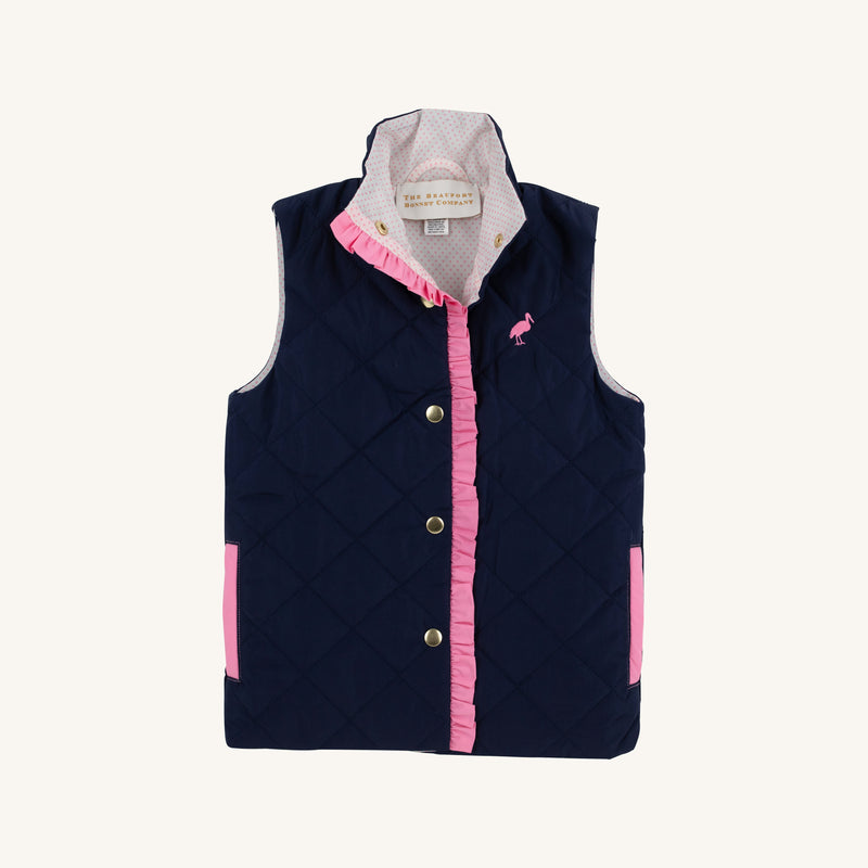 Vaughn Vest - Nantucket Navy with Hamptons Hot Pink Micro Dot