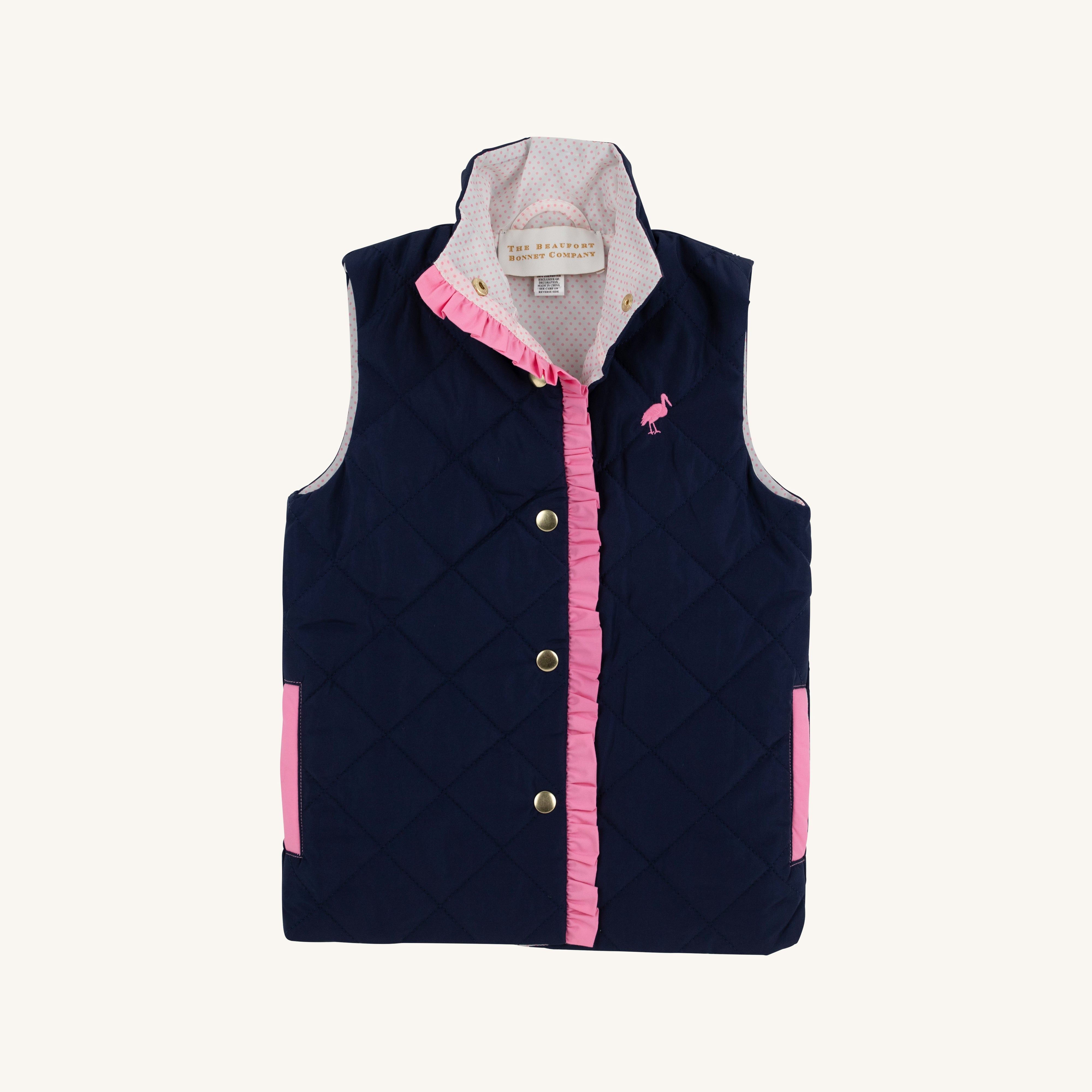 Vaughn Vest - Nantucket Navy with Hamptons Hot Pink Micro Dot