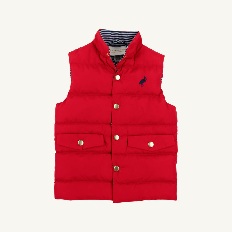 Vaughn Vest - Richmond Red with Nantucket Navy Stork