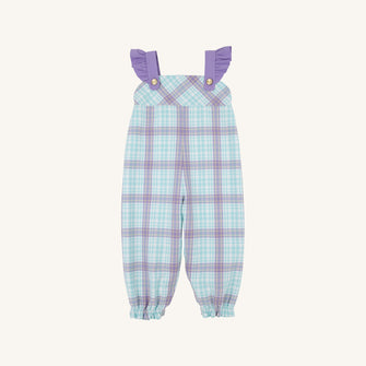 Embroidery result for: Violet's Vintage Overalls - Bridge Club Hustle Houndstooth (Edisto Egg Blue) with Palisades Purple