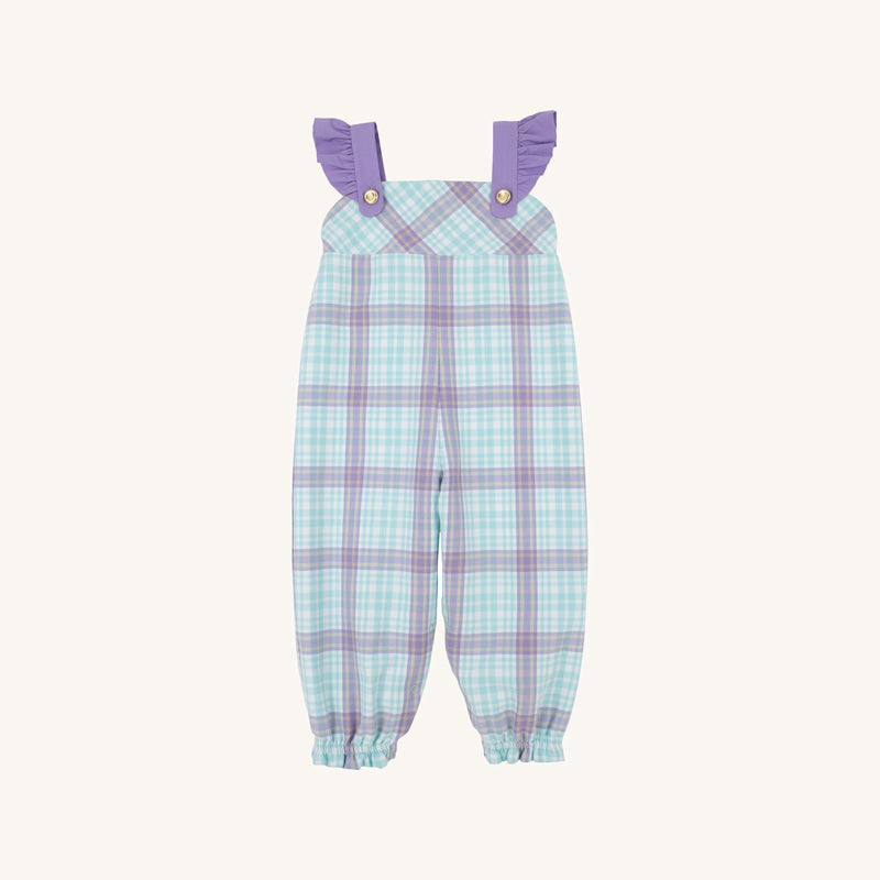 Violet's Vintage Overalls - Bridge Club Hustle Houndstooth (Edisto Egg Blue) with Palisades Purple