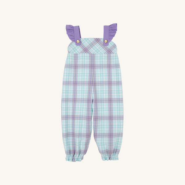 Violet's Vintage Overalls - Bridge Club Hustle Houndstooth (Edisto Egg Blue) with Palisades Purple
