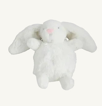 White Bunny Pom Pom Rattle - Mud Pie