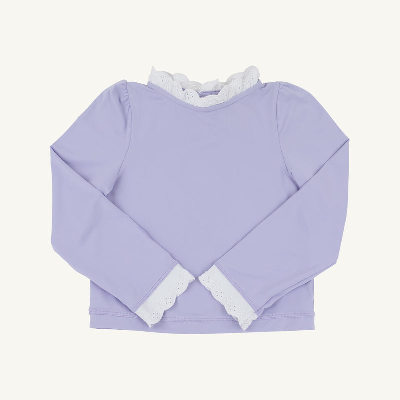 Winnie's Wave Spotter Swim Shirt - Lauderdale Lavender with Worth Avenue White (UPF 35+)