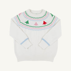 Isabelle's Fair Isle Sweater - Palmetto Pearl with Trees