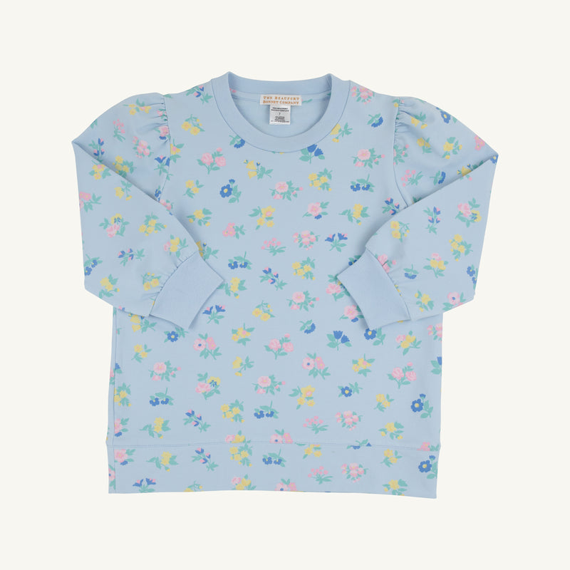 Women's Is it Saturday Sweatshirt - Little London Flowers with Buckhead Blue