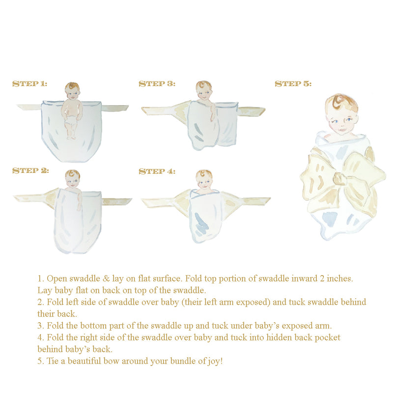 Bow Swaddle ® Sea Blue Silk